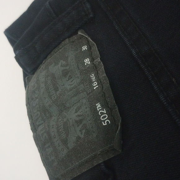 Boys Levis 502 Regular Taper Black Denim Pants - Picture 3 of 10